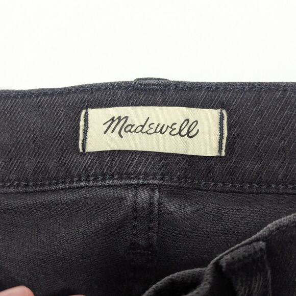 Madewell Cali Demi Boot Jeans Bayland Wash Raw Hem Charcoal Gray Womens 25 Denim - Picture 4 of 6